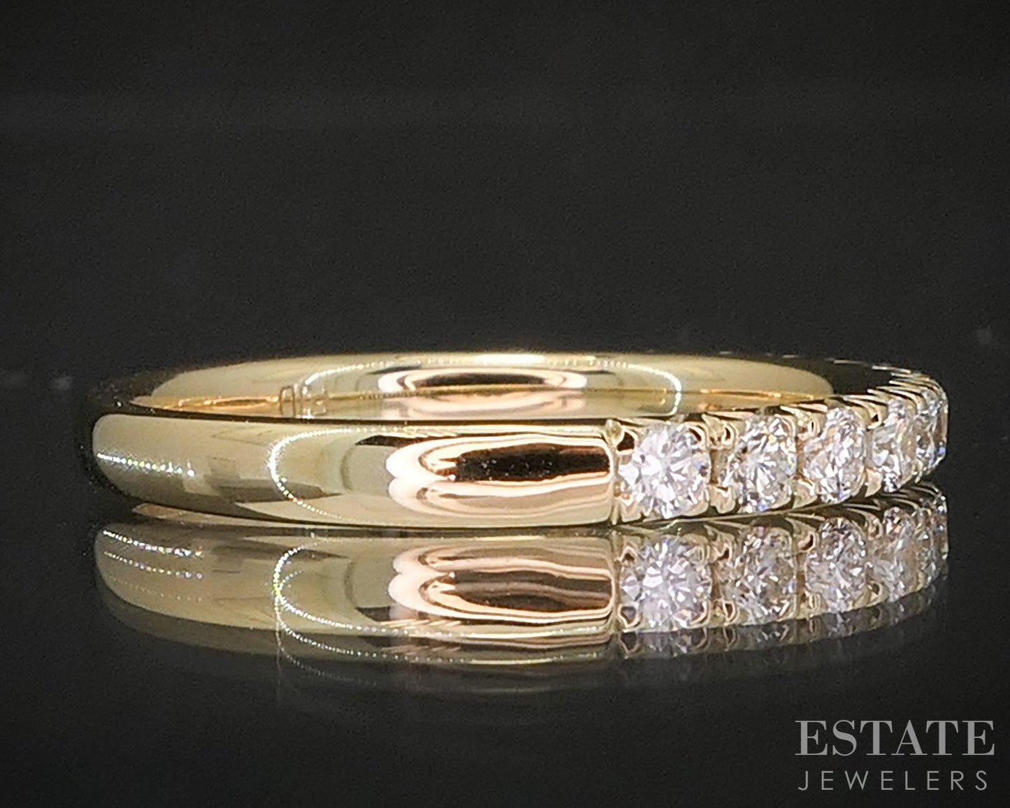 14k Yellow Gold Round Natural .51ctw Diamond Ladies Wedding Band 2.1g p16315