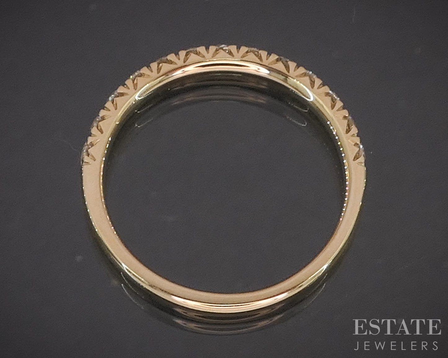 14k Yellow Gold Round Natural .51ctw Diamond Ladies Wedding Band 2.1g p16315