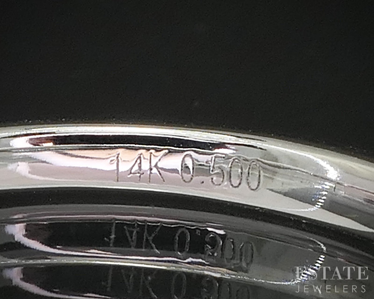 14k White Gold Round Natural .50ctw Diamond Ladies Wedding Band 2.1g p16314