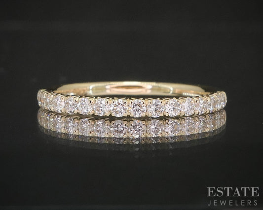 14k Yellow Gold Round Natural .34ctw Diamond Ladies Wedding Band 1.6g p16313