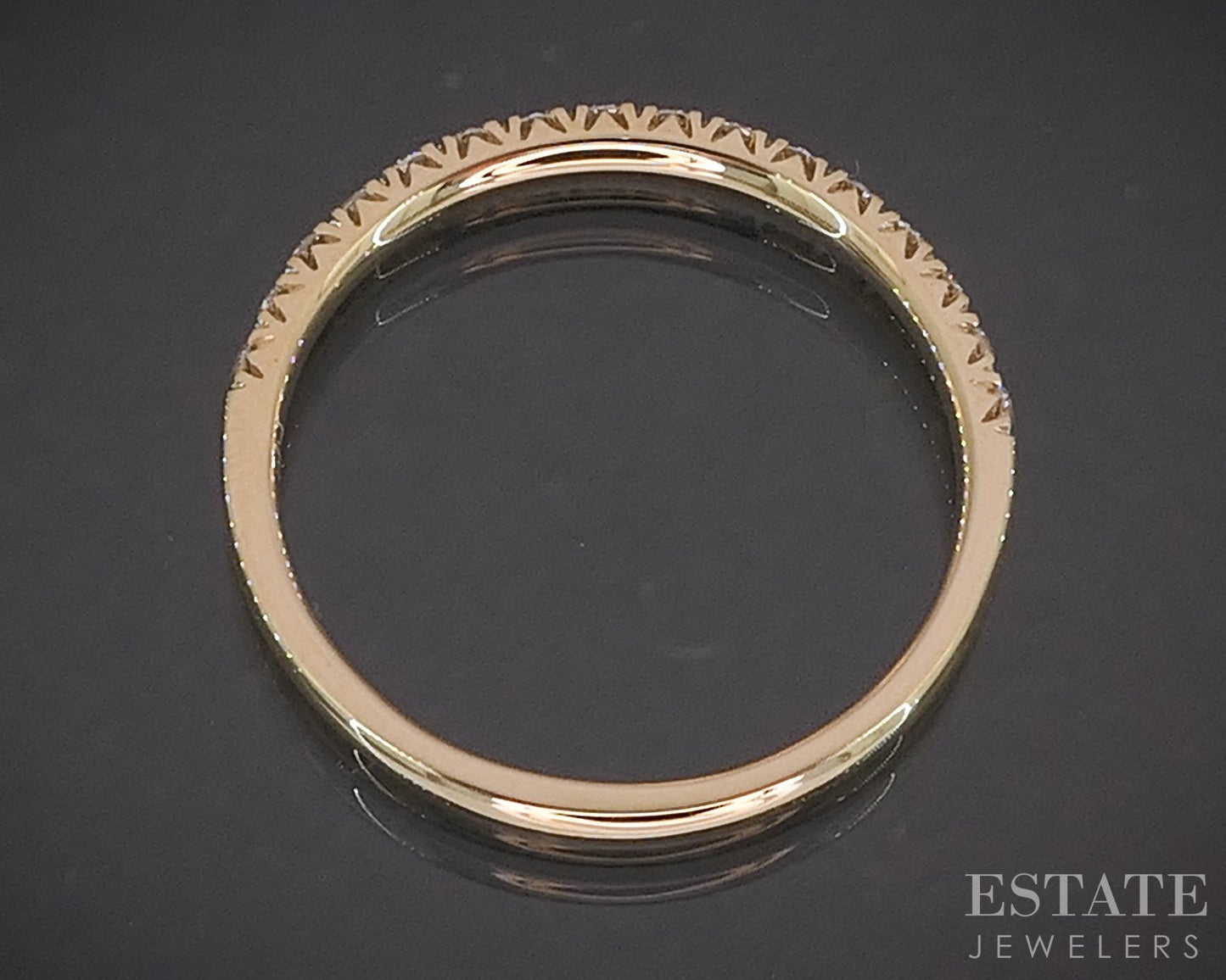 14k Yellow Gold Round Natural .34ctw Diamond Ladies Wedding Band 1.6g p16313