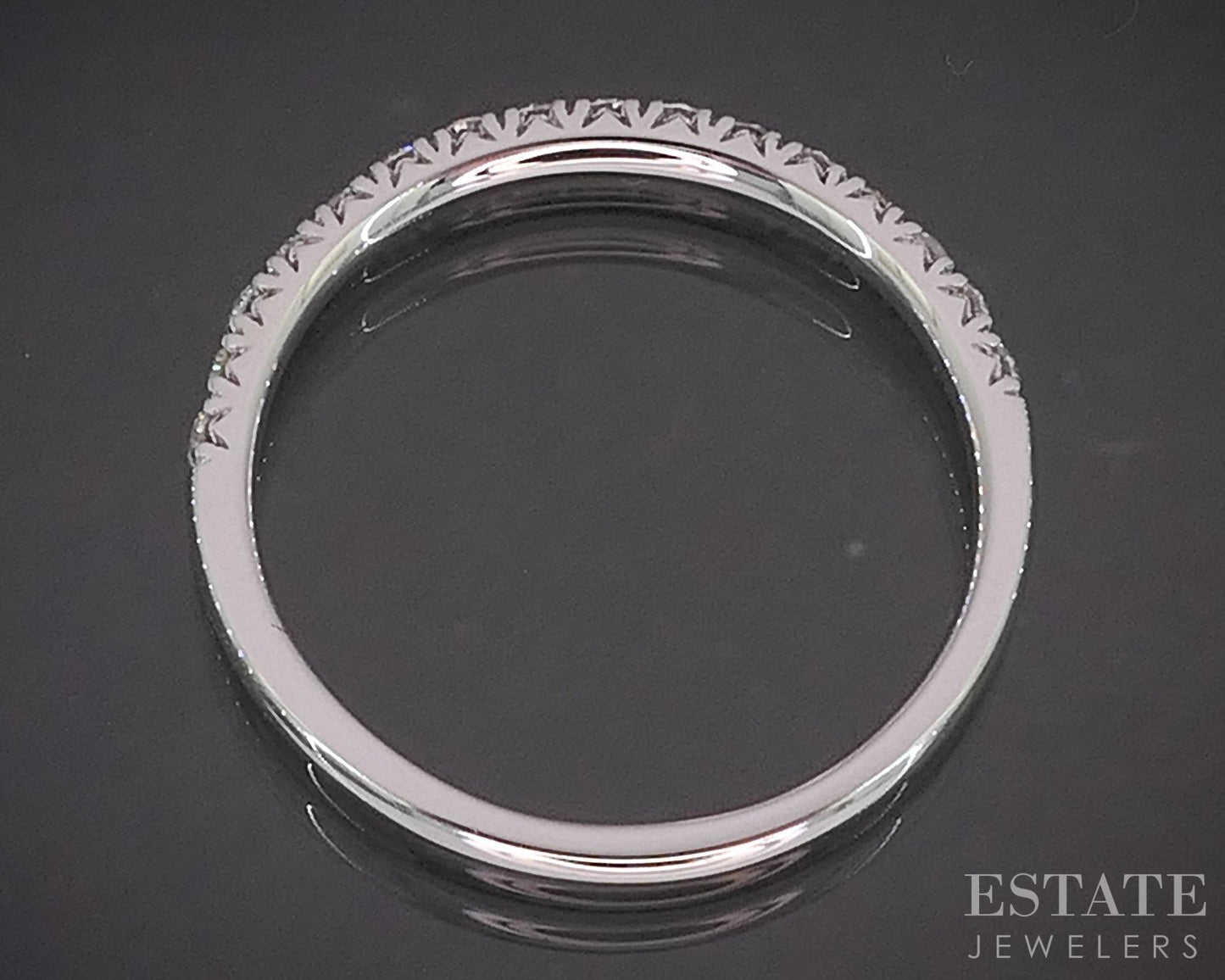 14k White Gold Round Natural .34ctw Diamond Ladies Wedding Band 1.6g p16312