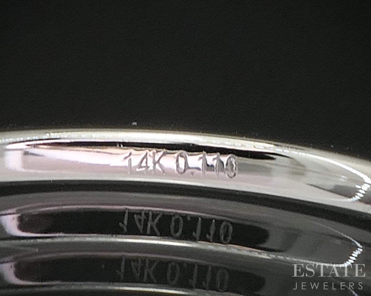 14k White Gold Round Natural .11ctw Diamond Ladies Wedding Band 1.4g p16308