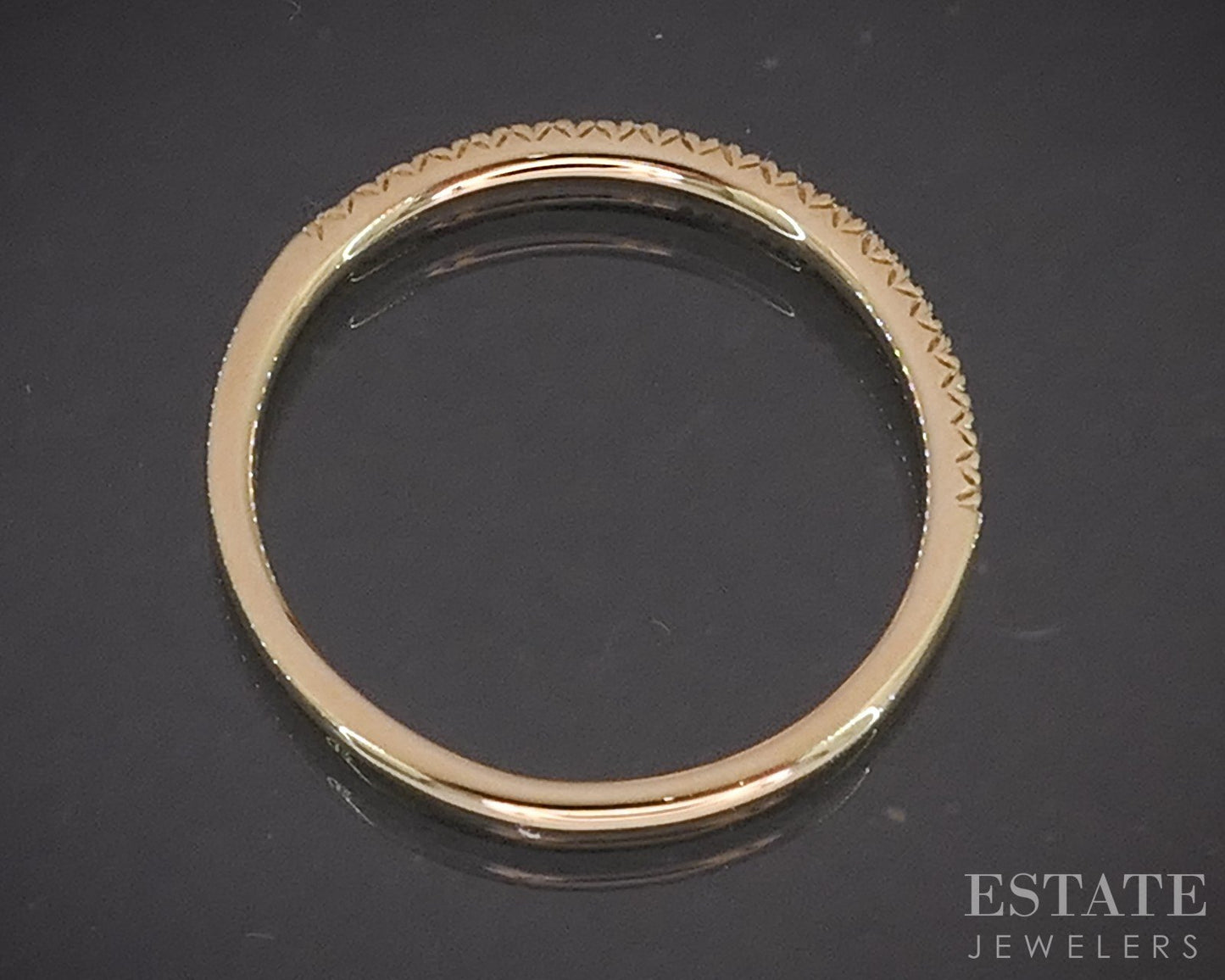 14k Yellow Gold Round Natural .11ctw Diamond Ladies Wedding Band 1.4g p16309