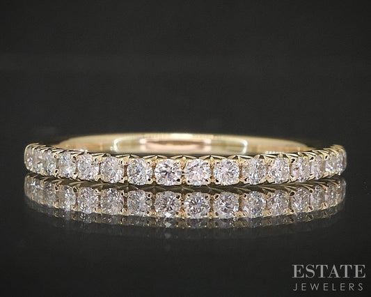 14k Yellow Gold Round Natural .25ctw Diamond Ladies Wedding Band 1.5g p16311