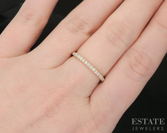 14k Yellow Gold Round Natural .25ctw Diamond Ladies Wedding Band 1.5g p16311