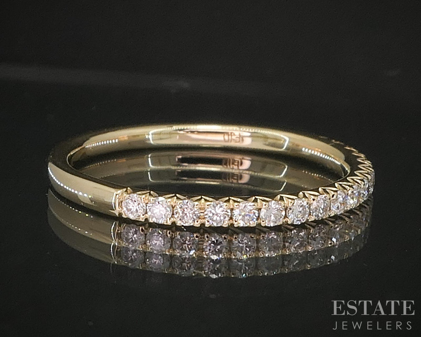 14k Yellow Gold Round Natural .25ctw Diamond Ladies Wedding Band 1.5g p16311