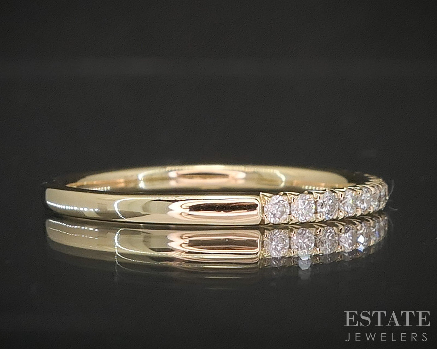 14k Yellow Gold Round Natural .25ctw Diamond Ladies Wedding Band 1.5g p16311