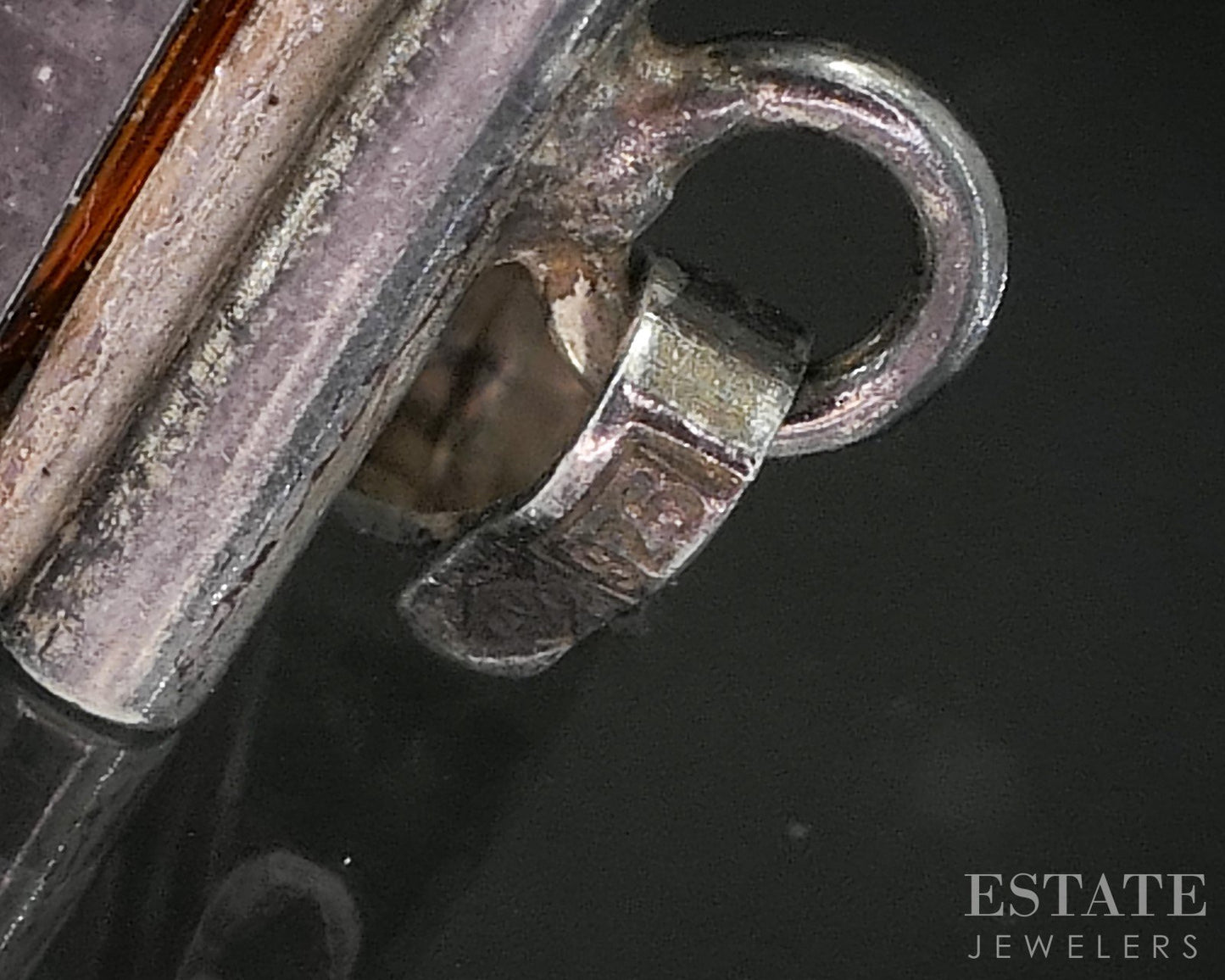 Vintage Sterling Silver Natural Amber Ladies Pendant 3.9g p16388