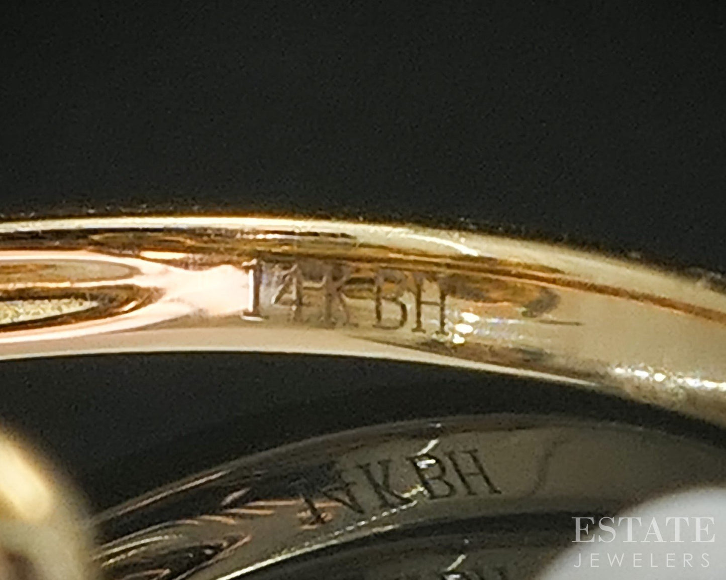 14k Yellow Gold EFFY 10mm Tahitian Black Pearl & Diamond Ring 5.8g p16417