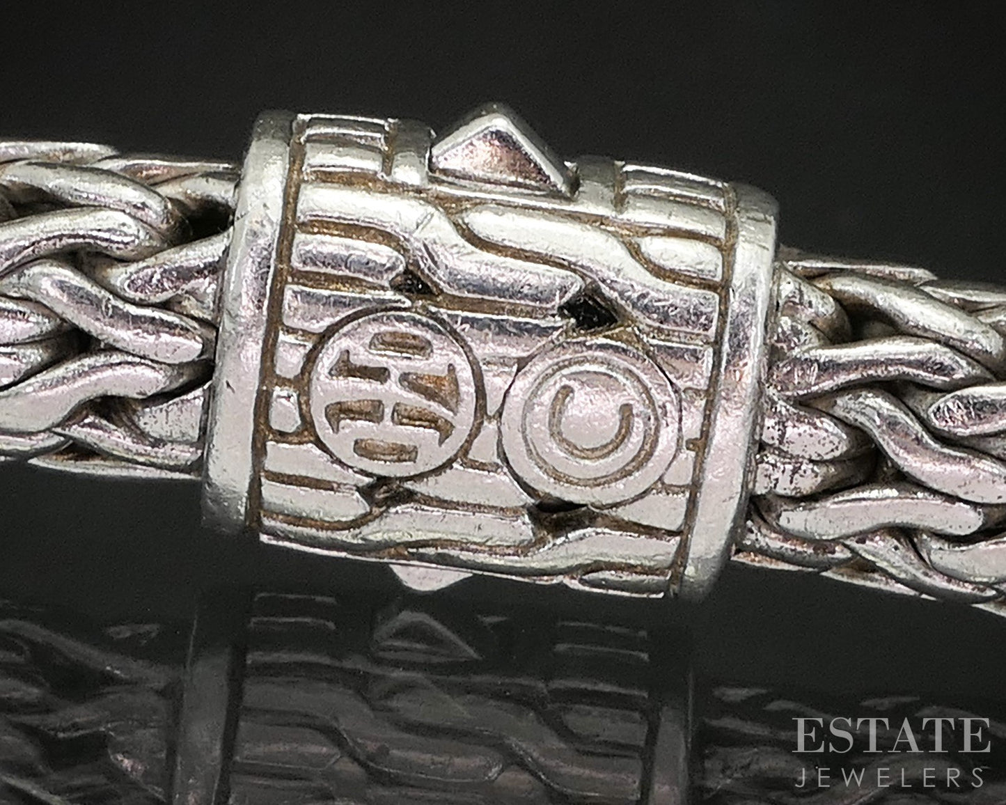 Sterling John Hardy Natural Diamond Wheat Icon Chain Bracelet 43g p16534