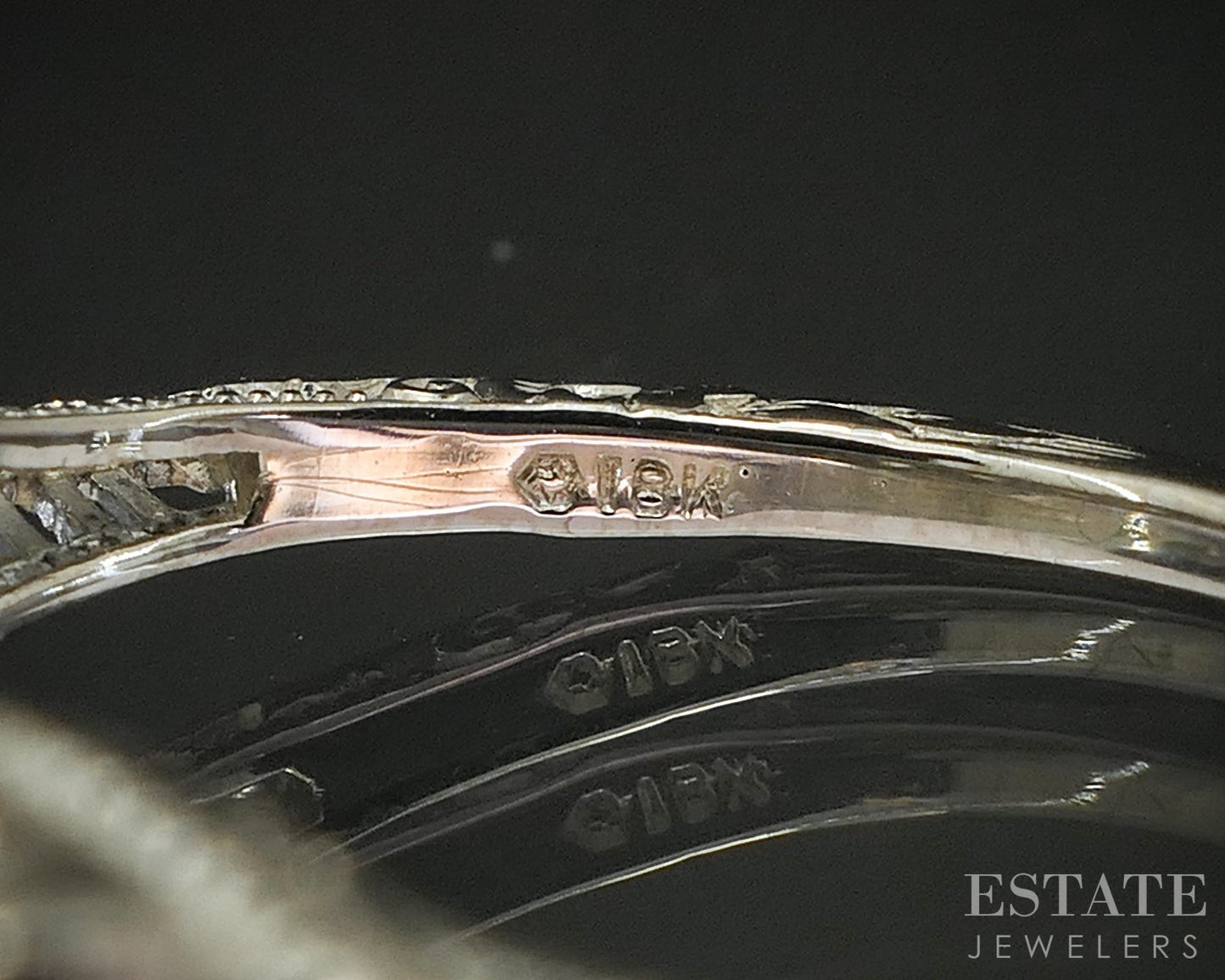 Antique 18k Gold European Natural .35ctw Diamond Filigree Band Ring 2.9g p16410
