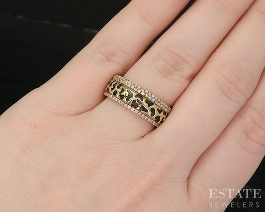 14k Yellow Gold EFFY Natural .28ctw Diamond Ladies Band Ring 5.5g p16518