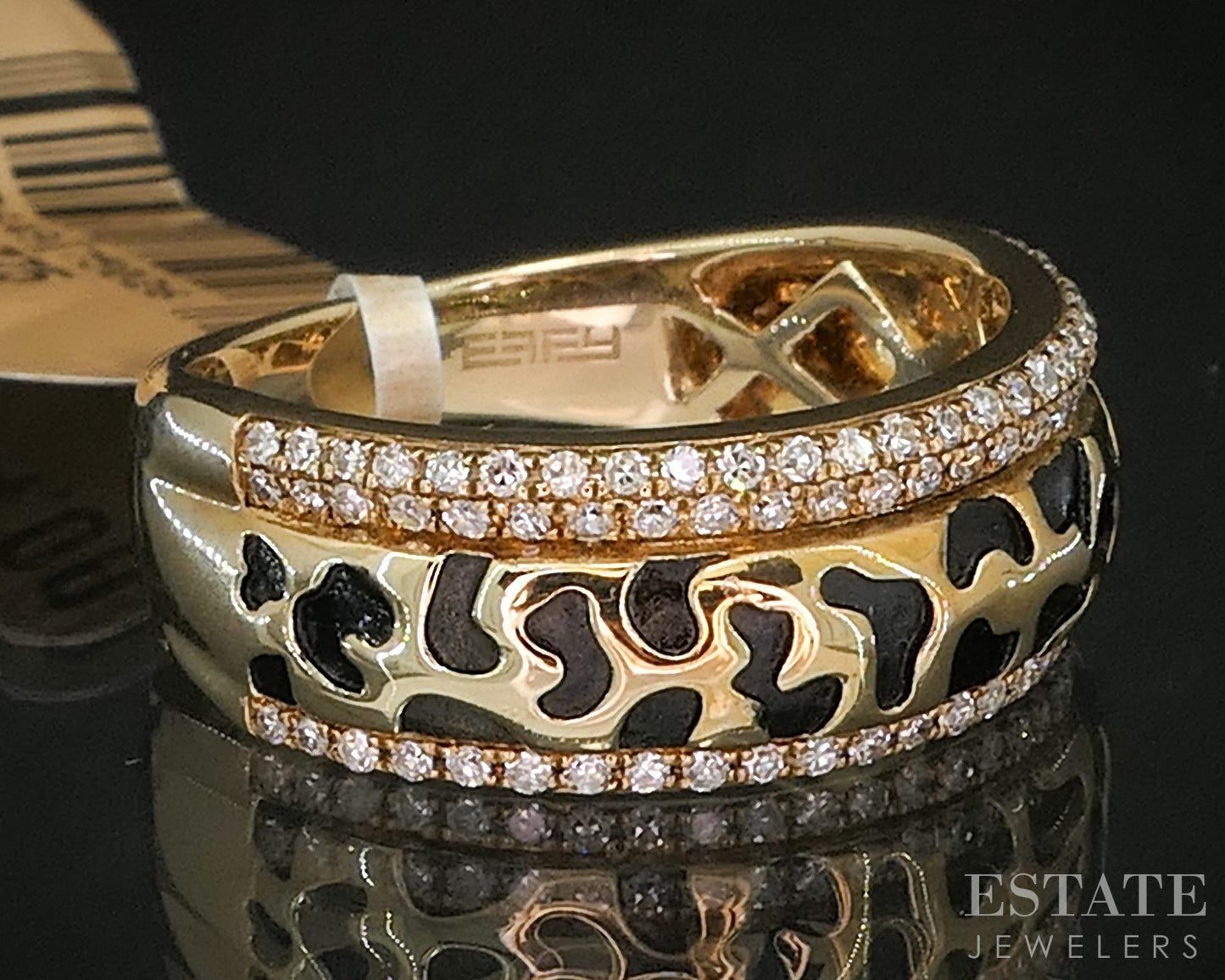 14k Yellow Gold EFFY Natural .28ctw Diamond Ladies Band Ring 5.5g p16518