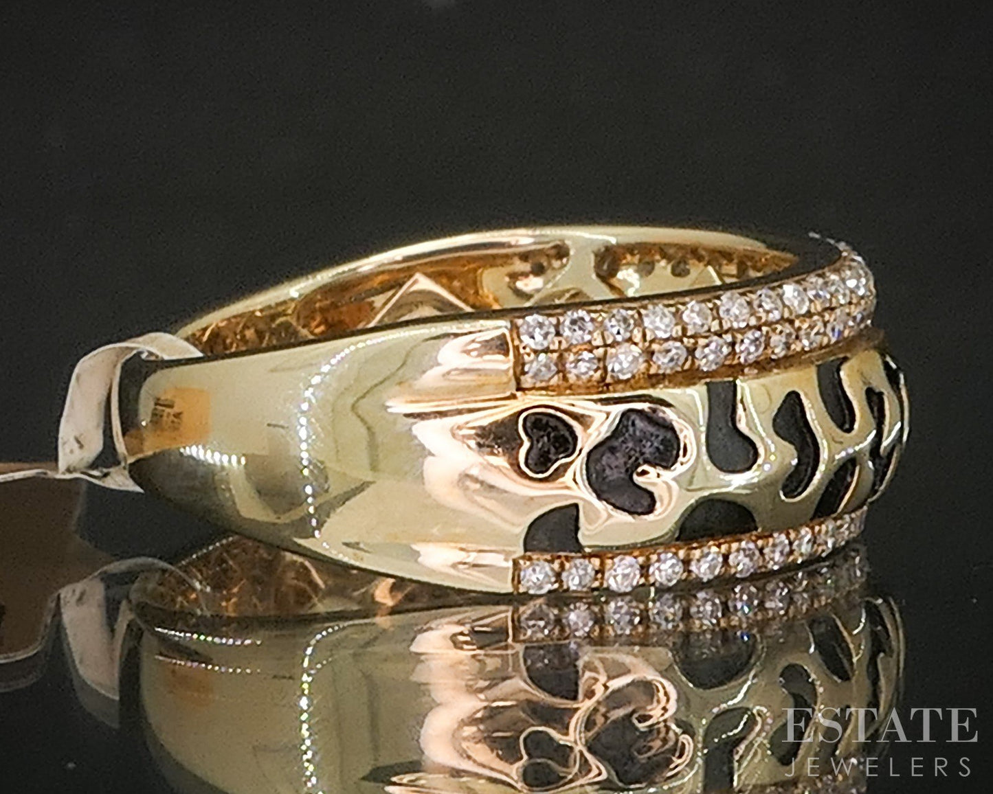 14k Yellow Gold EFFY Natural .28ctw Diamond Ladies Band Ring 5.5g p16518
