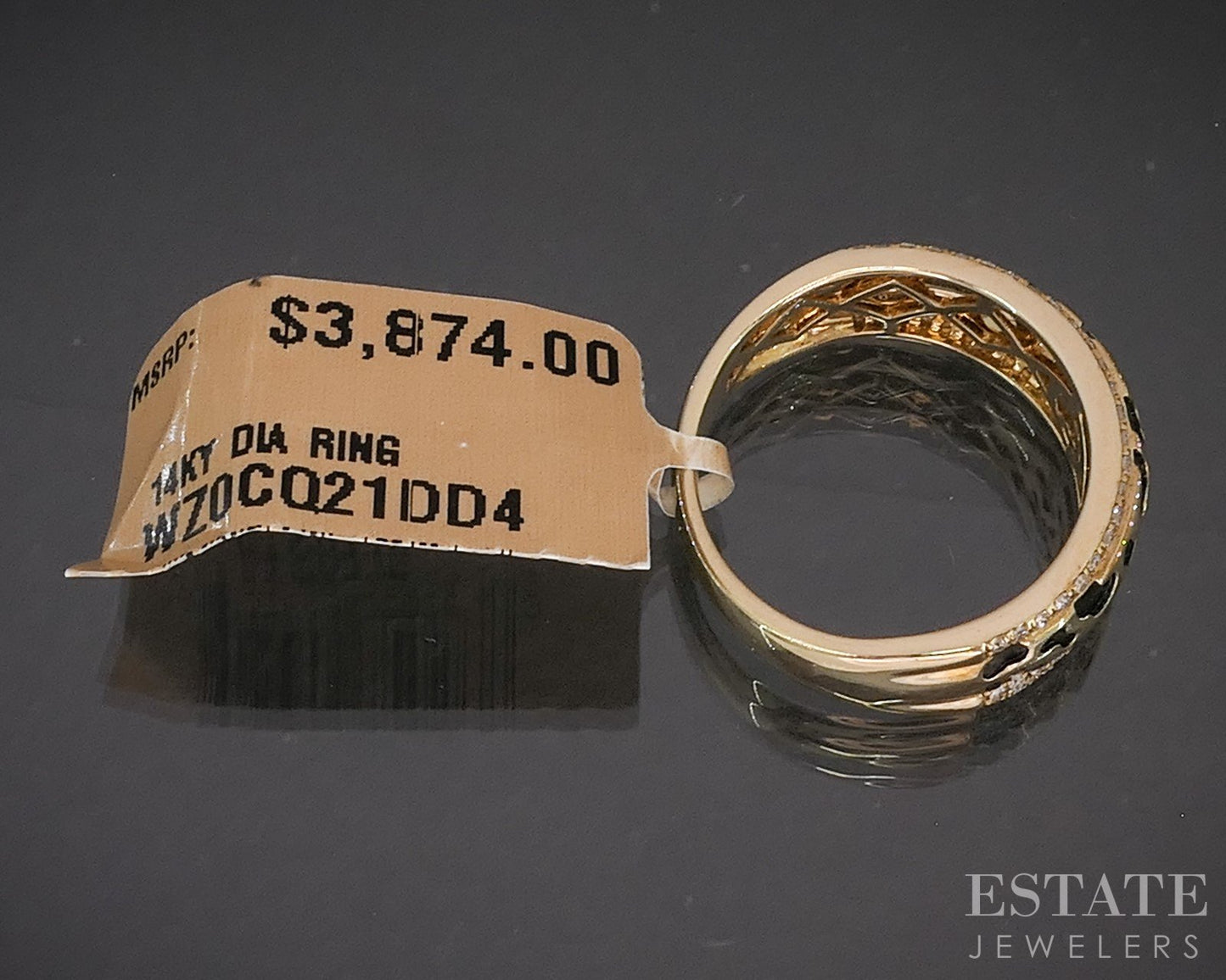 14k Yellow Gold EFFY Natural .28ctw Diamond Ladies Band Ring 5.5g p16518