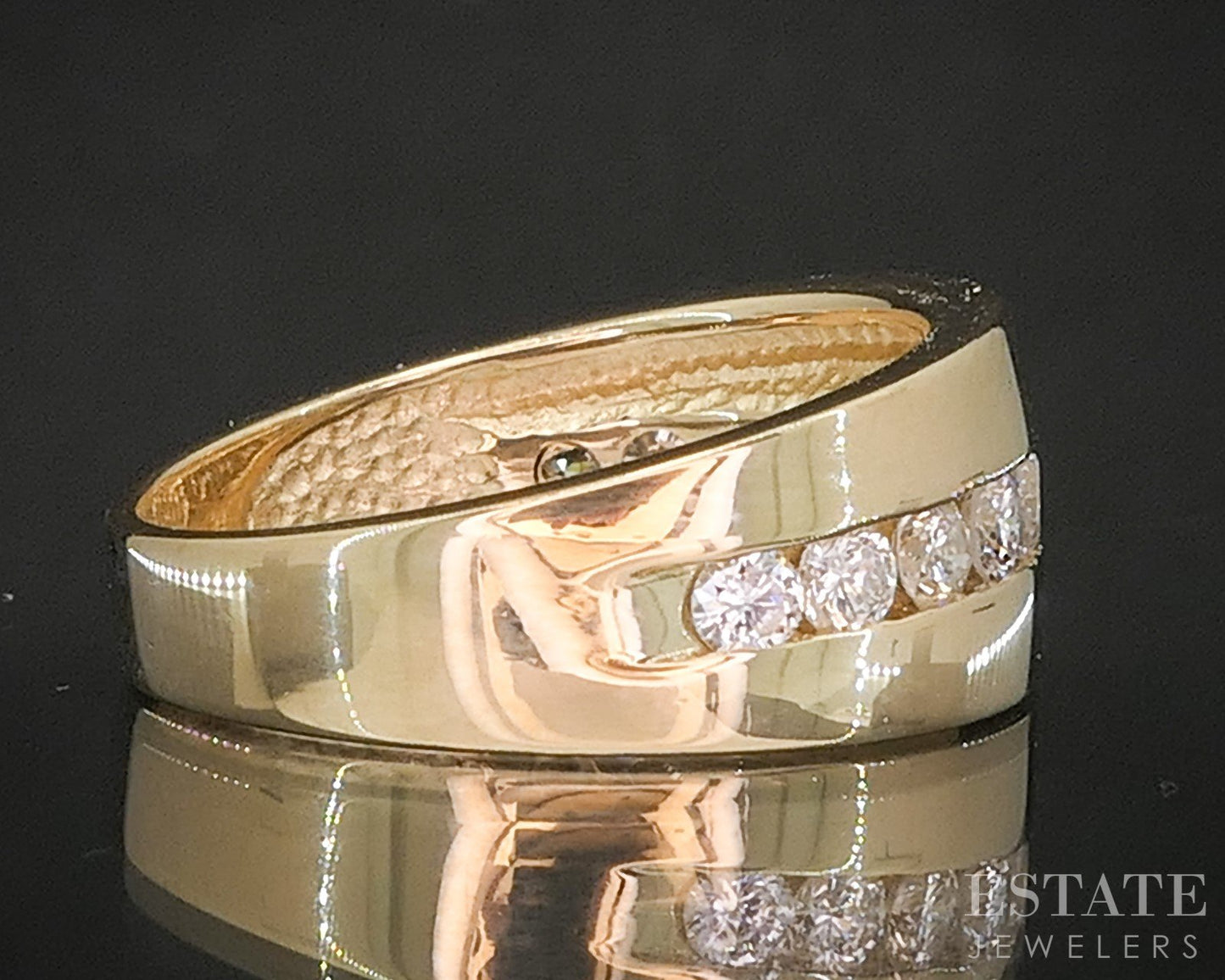 14k Yellow Gold Natural .40ctw Diamond Flat Band Ring 4.9g p16403