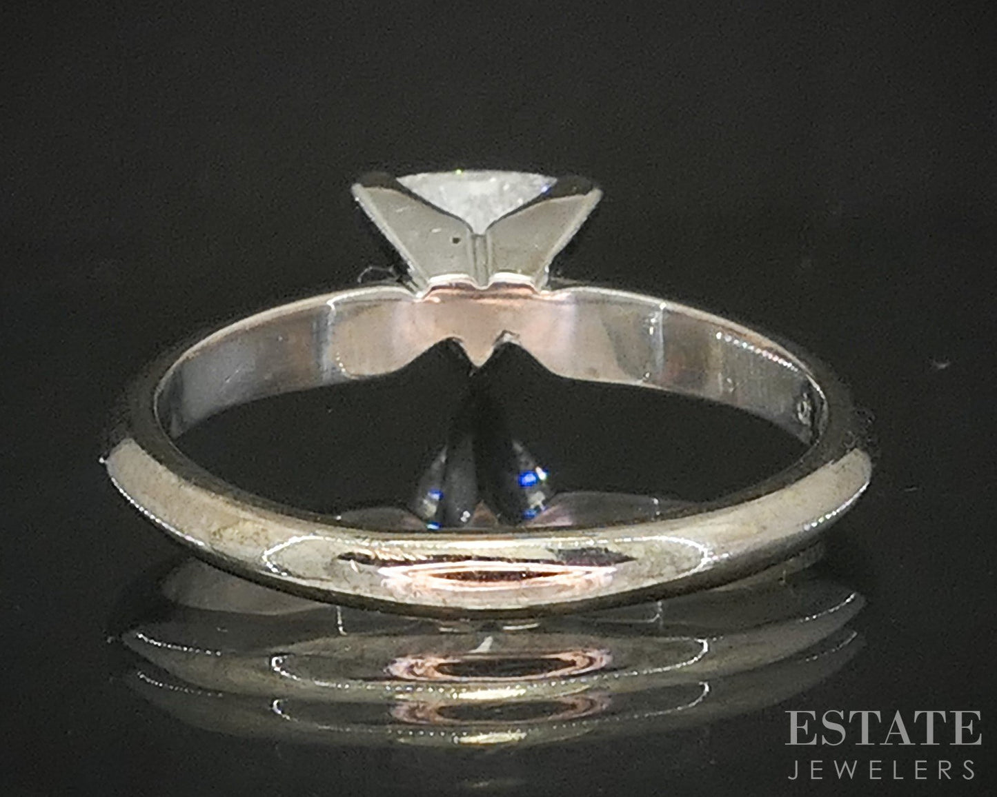 14k White Gold GIA Triangle Natural .62ct Diamond Solitaire Ring 2.7g p16385