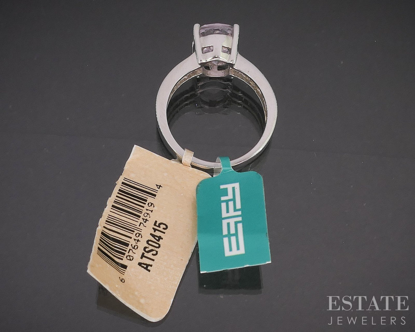 14k White Gold EFFY Natural Kunzite & Diamond Ladies Ring 5.6g p16395