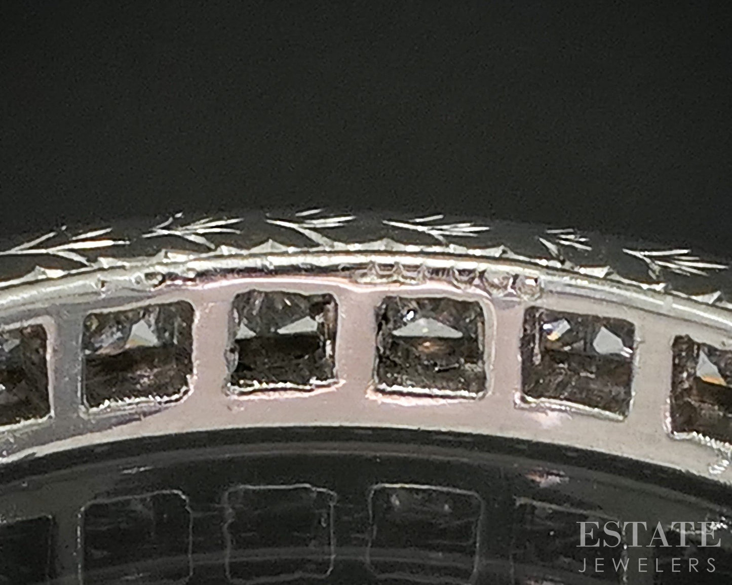 Platinum Princess Natural .95ctw Diamond Eternity Wedding Band 4g p16394