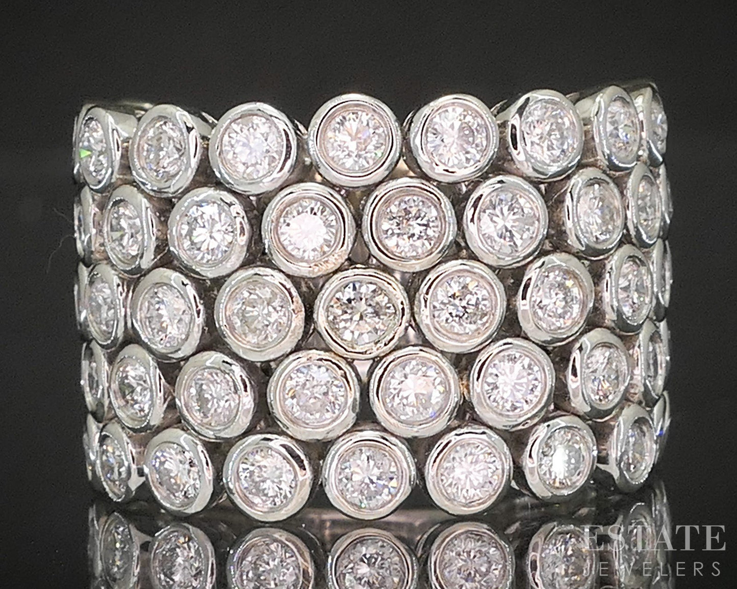 18k White Gold Sonia B. Round Natural 2.68ctw Diamond Band Ring 17g p16523