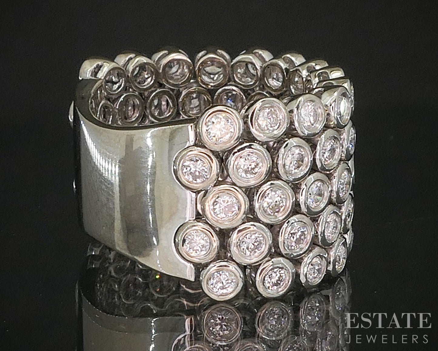 18k White Gold Sonia B. Round Natural 2.68ctw Diamond Band Ring 17g p16523