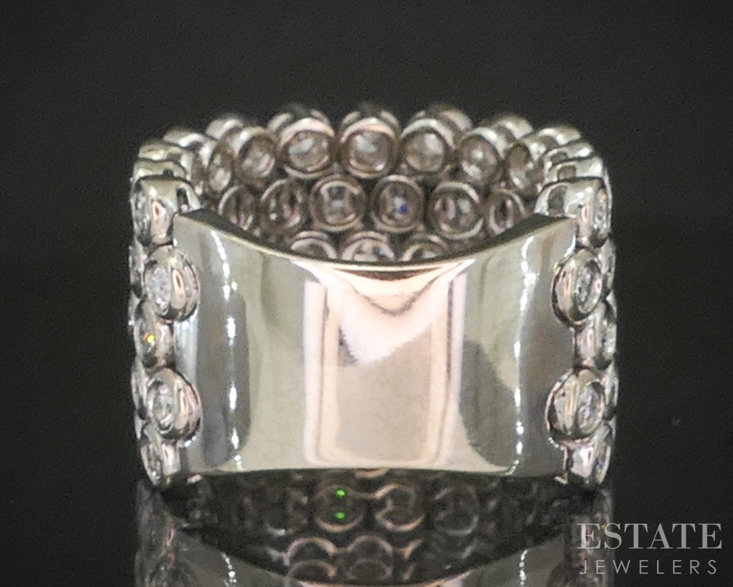 18k White Gold Sonia B. Round Natural 2.68ctw Diamond Band Ring 17g p16523