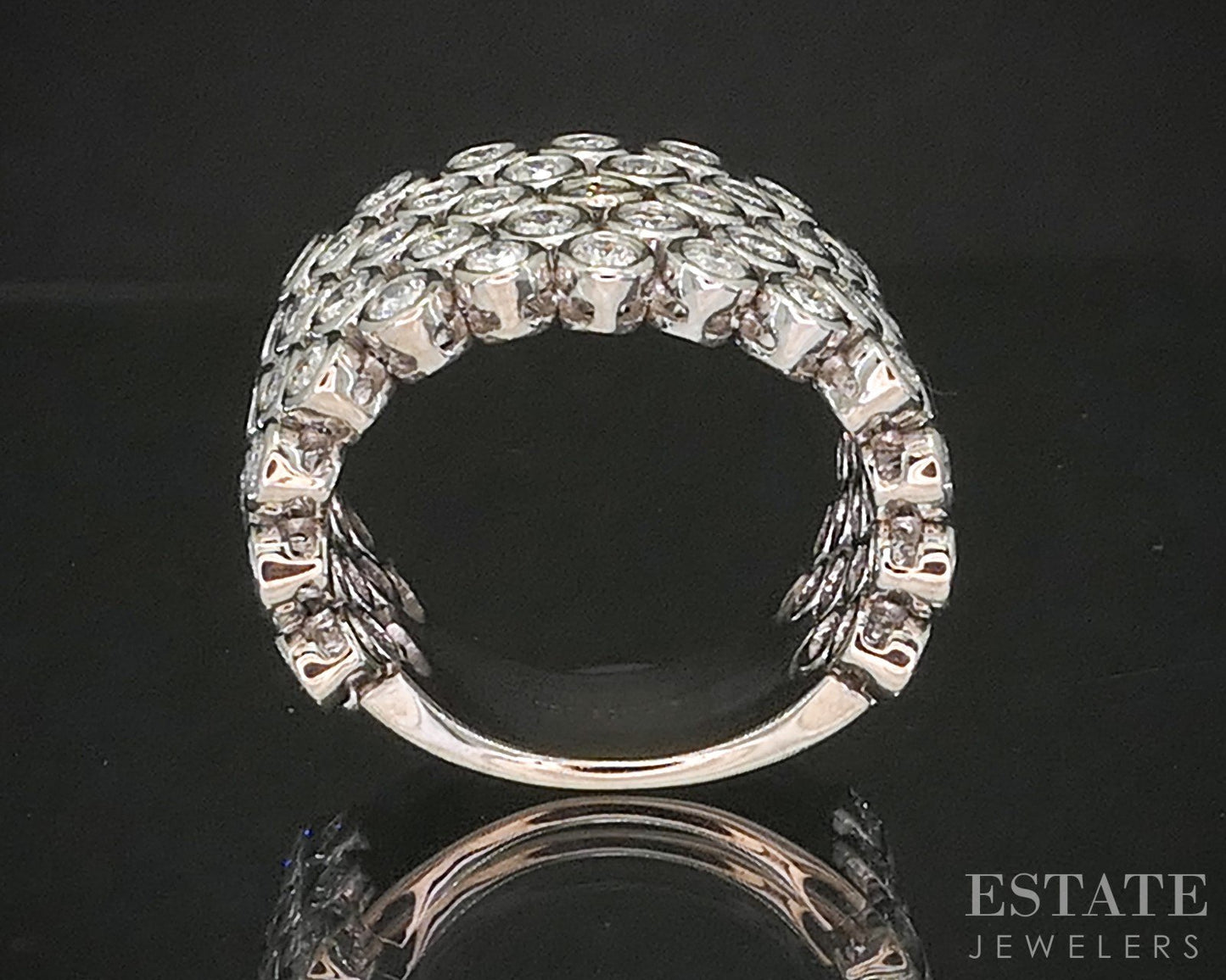 18k White Gold Sonia B. Round Natural 2.68ctw Diamond Band Ring 17g p16523