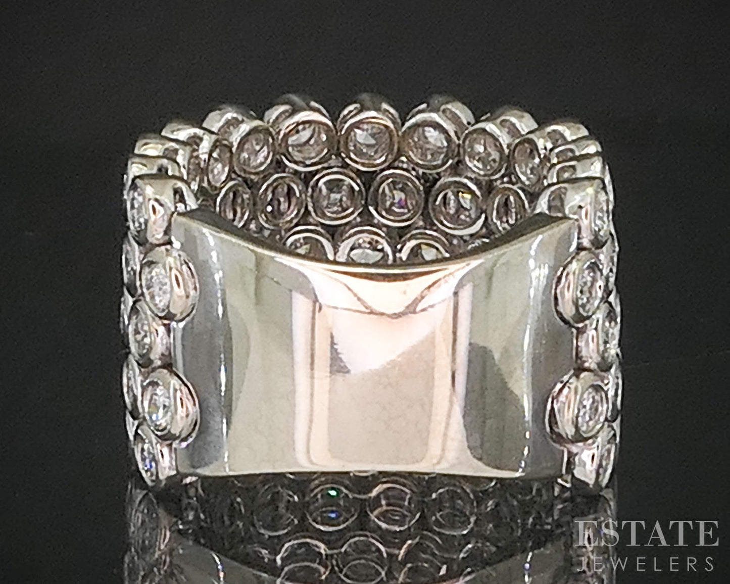 18k White Gold Sonia B. Round Natural 2.68ctw Diamond Band Ring 17g p16523