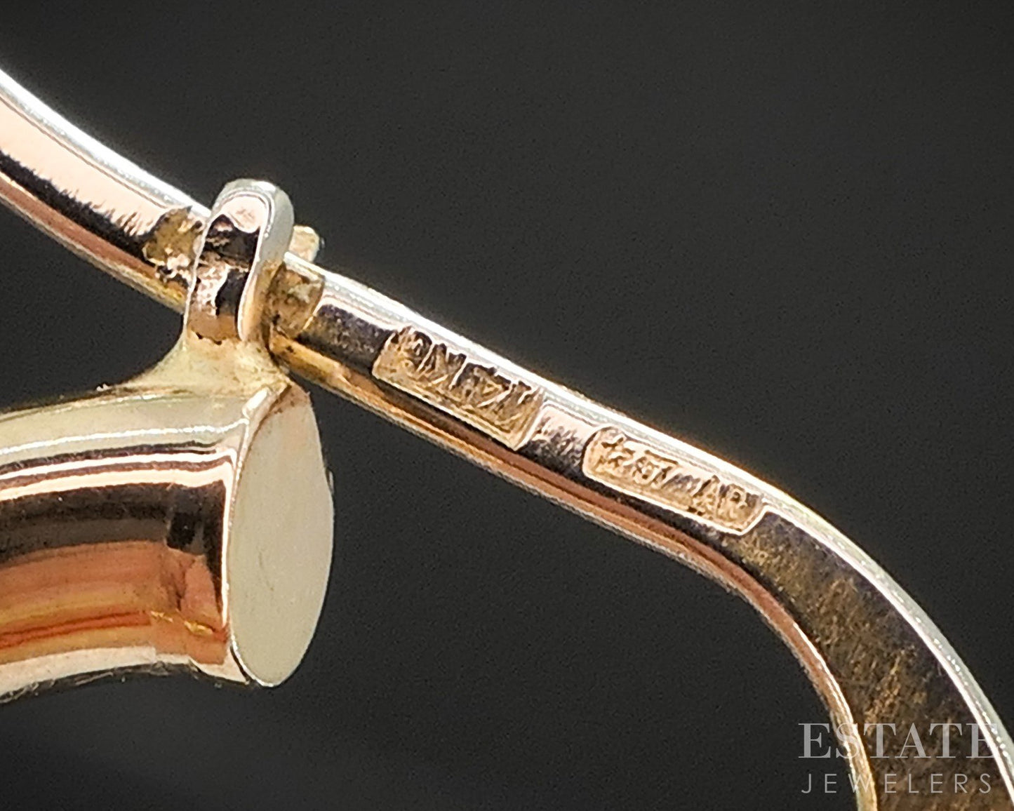 14k Yellow Gold 2mm Pink Enameled Hoop Ladies Earrings 2.8g p16672b