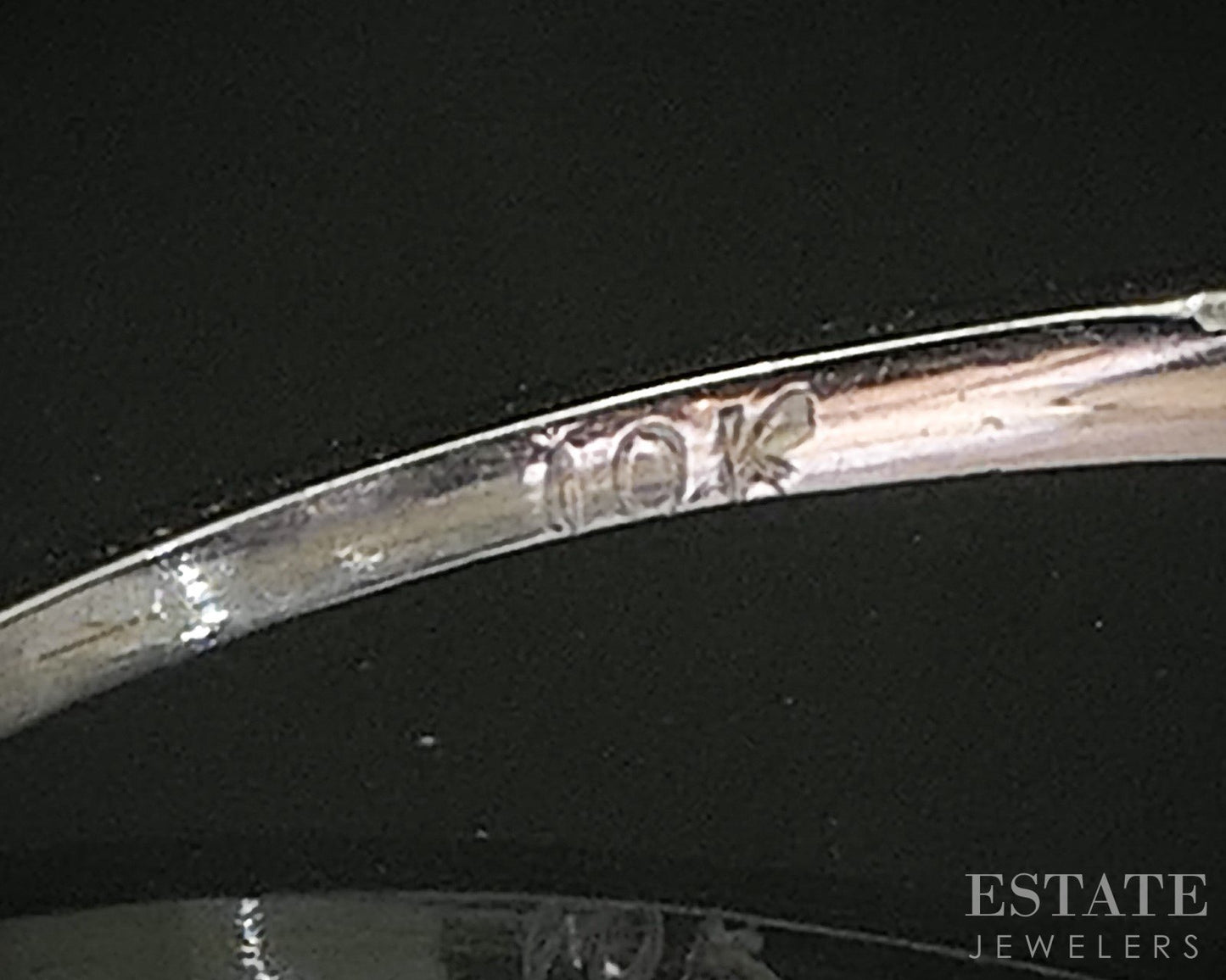 Antique 10k White Gold Oval Natural Amethyst Filigree Ladies Ring 1.5g p16594b