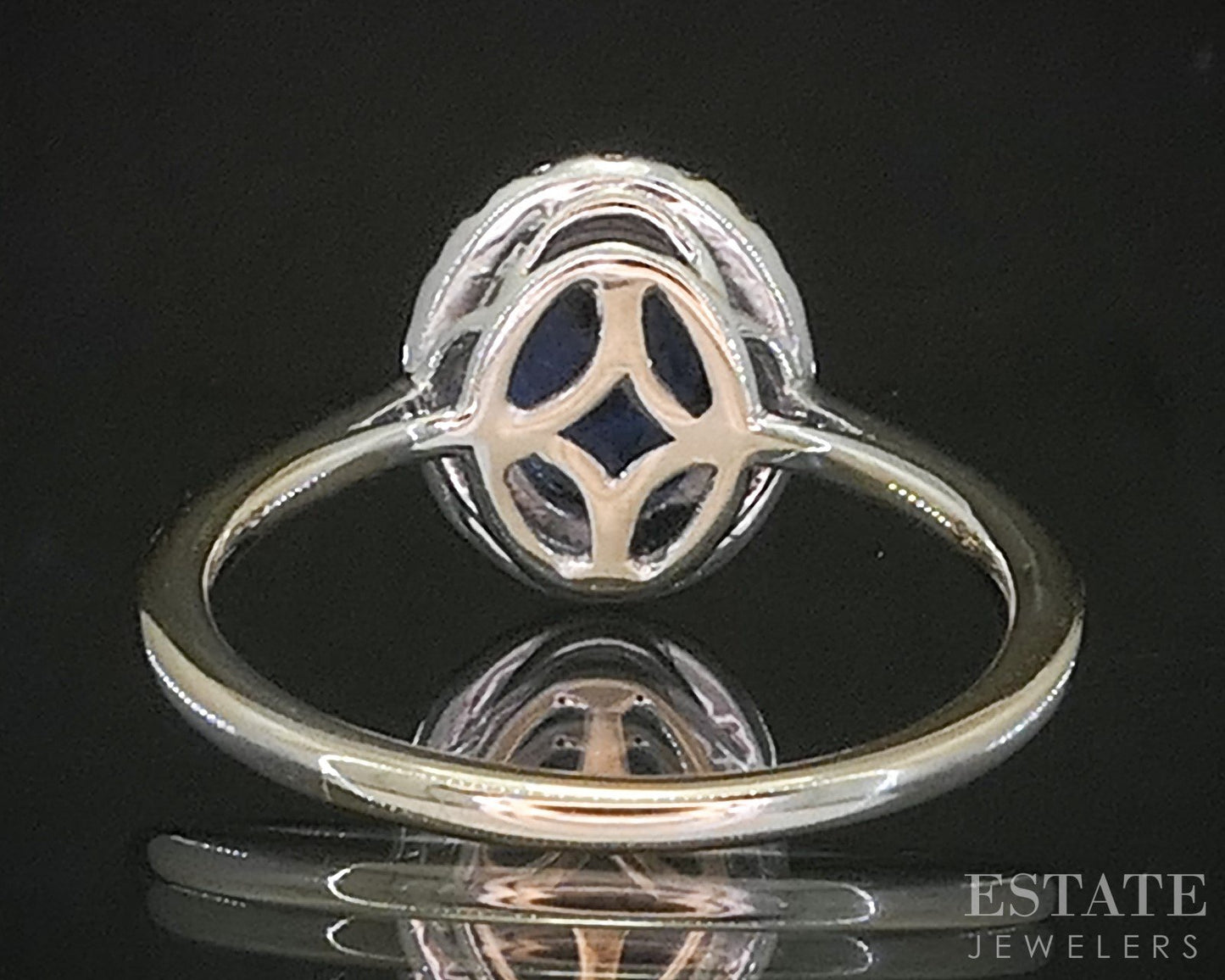 18k White Gold Oval Natural Tanzanite & Diamond Halo Ladies Ring 2.8g p16650b