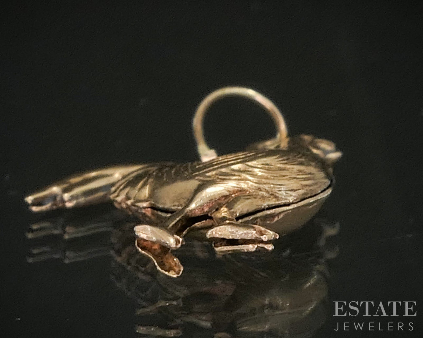 10k Yellow Gold Dimensional Rooster Charm Pendant 0.9g p16649b