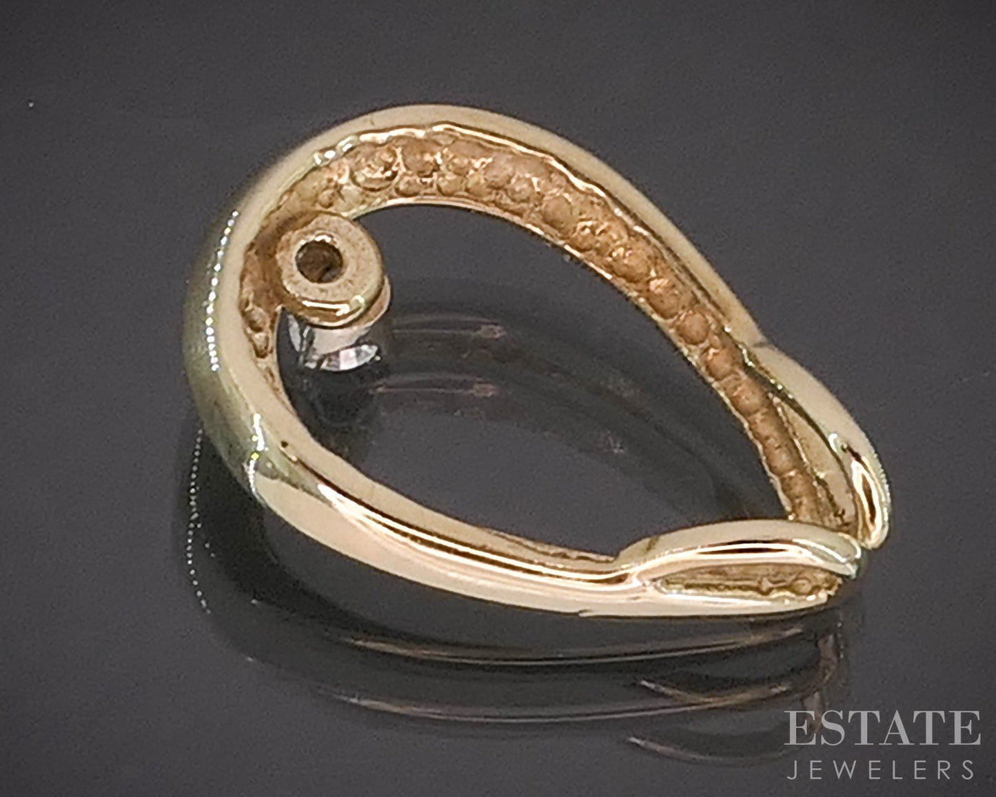 14k Yellow Gold Natural .03ct Diamond Teardrop Pendant 1.3g p16644b