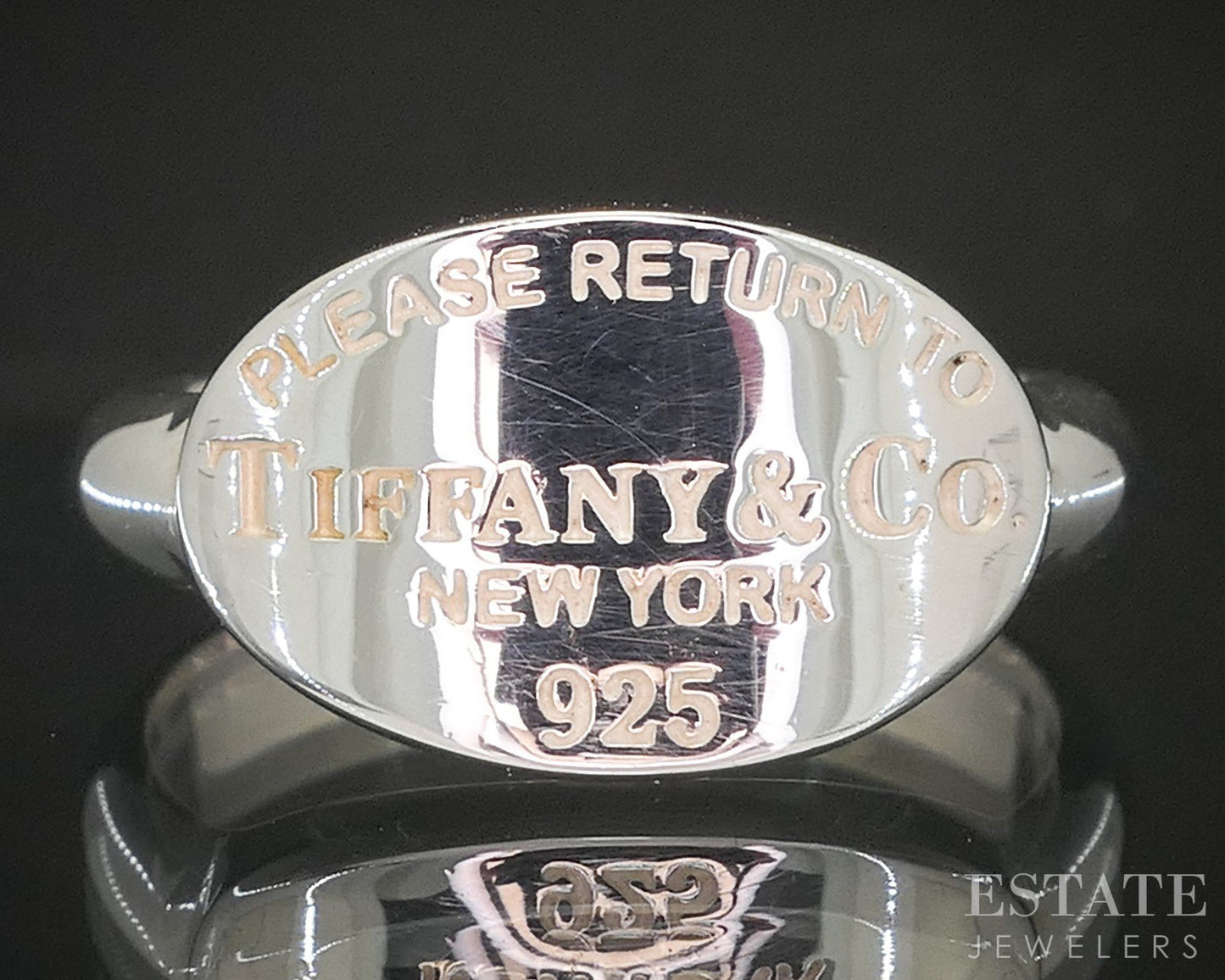 Sterling Silver Tiffany & Co. Return To Tiffany Ladies Band Ring 4.5g p14909