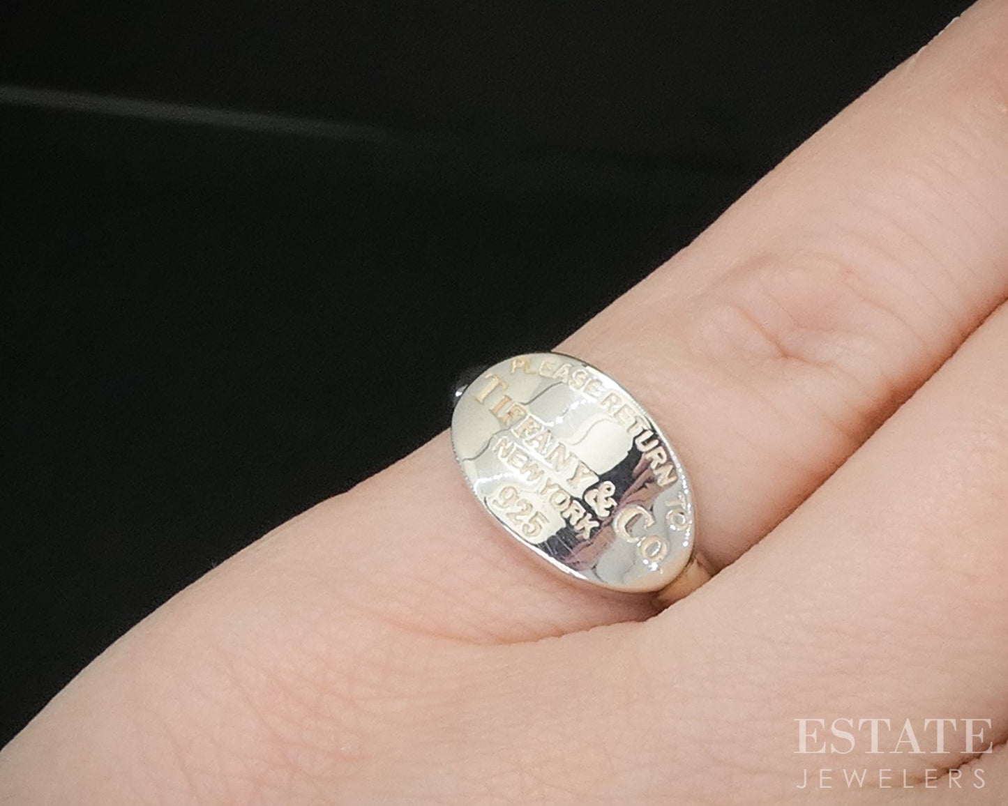 Sterling Silver Tiffany & Co. Return To Tiffany Ladies Band Ring 4.5g p14909