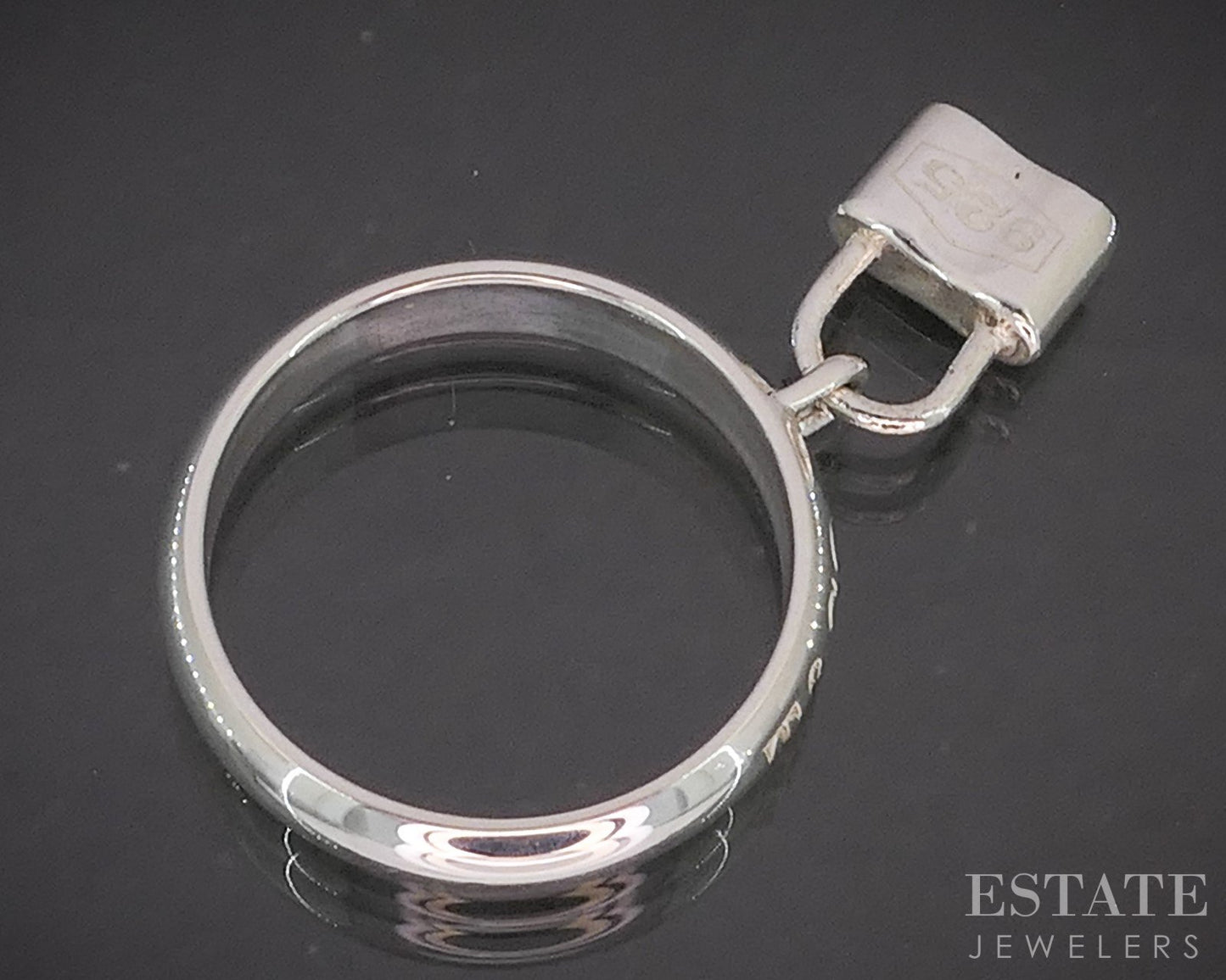 Sterling Silver Tiffany & Co. 1837 Lock Ladies Band Ring 3.8g p14926