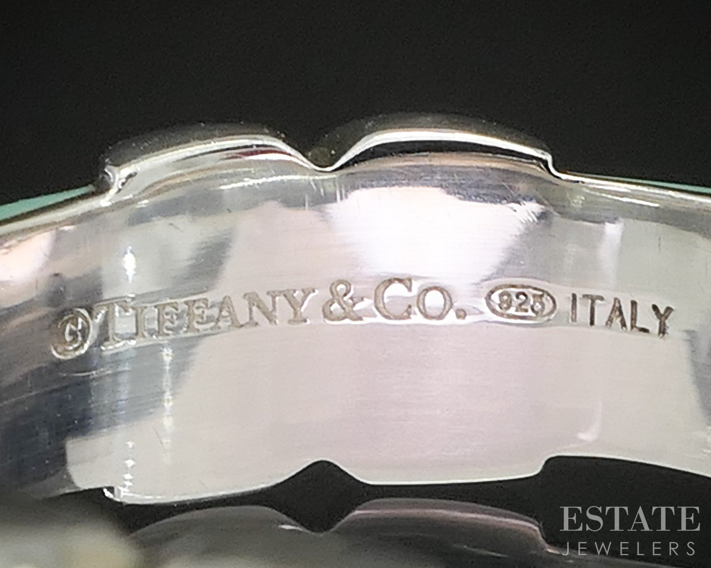 Sterling Silver Tiffany & Co. Enameled X Ladies Band Ring 6.2g p14942