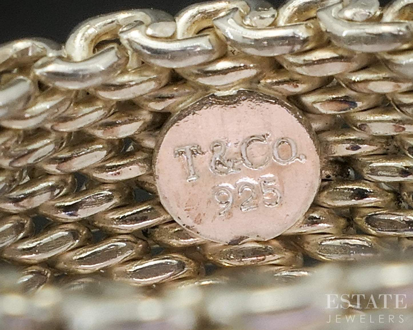 Sterling Silver Tiffany & Co. 10mm Mesh Ladies Band Ring 9g p14917