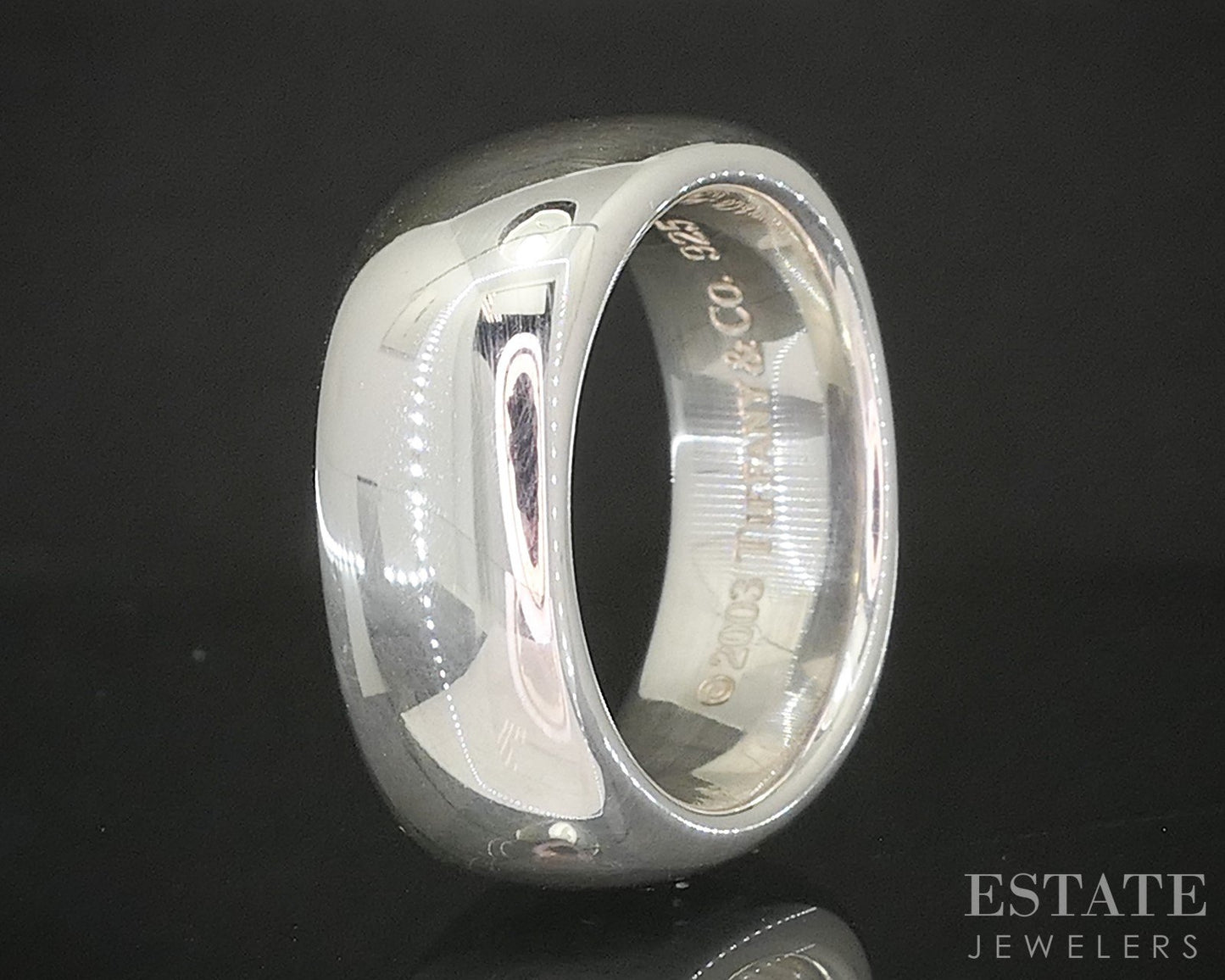 Sterling Silver Tiffany & Co. Square Cushion Ladies Band Ring 11.8g p14922