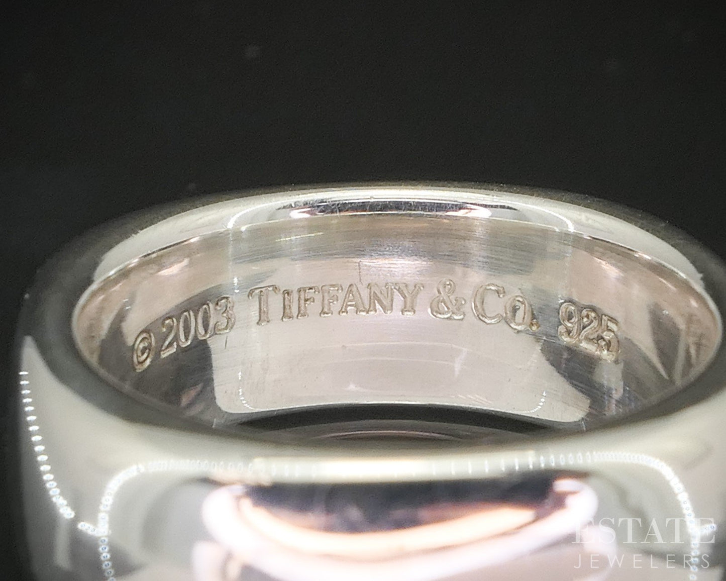 Sterling Silver Tiffany & Co. Square Cushion Ladies Band Ring 11.8g p14922