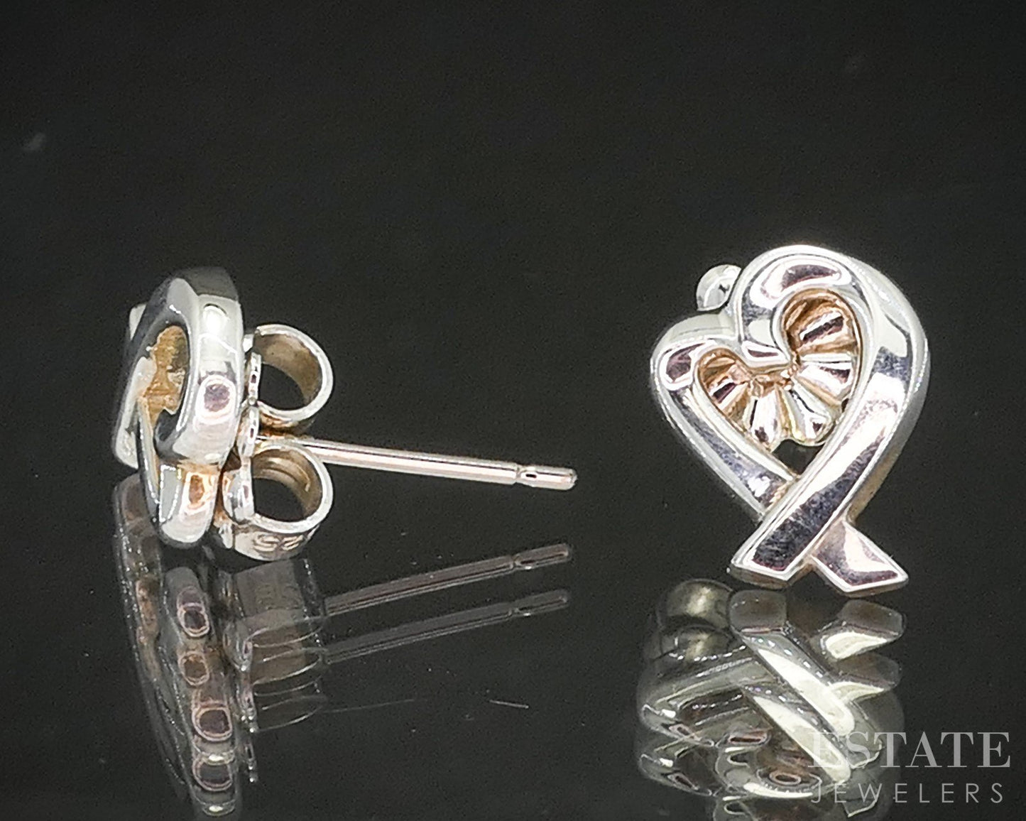 Sterling Paloma Picasso Tiffany & Co Loving Heart Stud Earrings 1.6g p14930