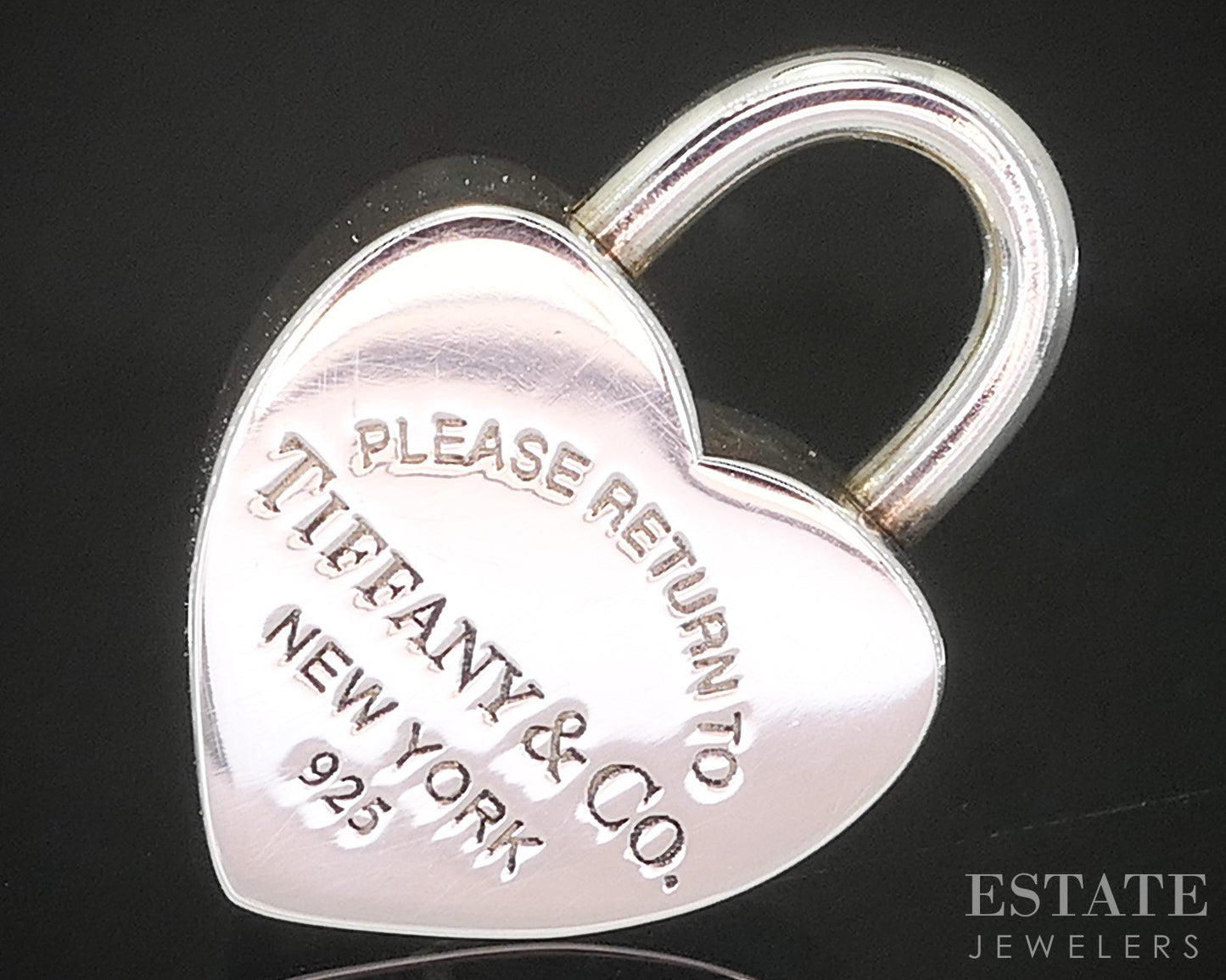 Sterling Tiffany & Co. Return to Tiffany Heart Lock Charm Pendant 8.4g p14928