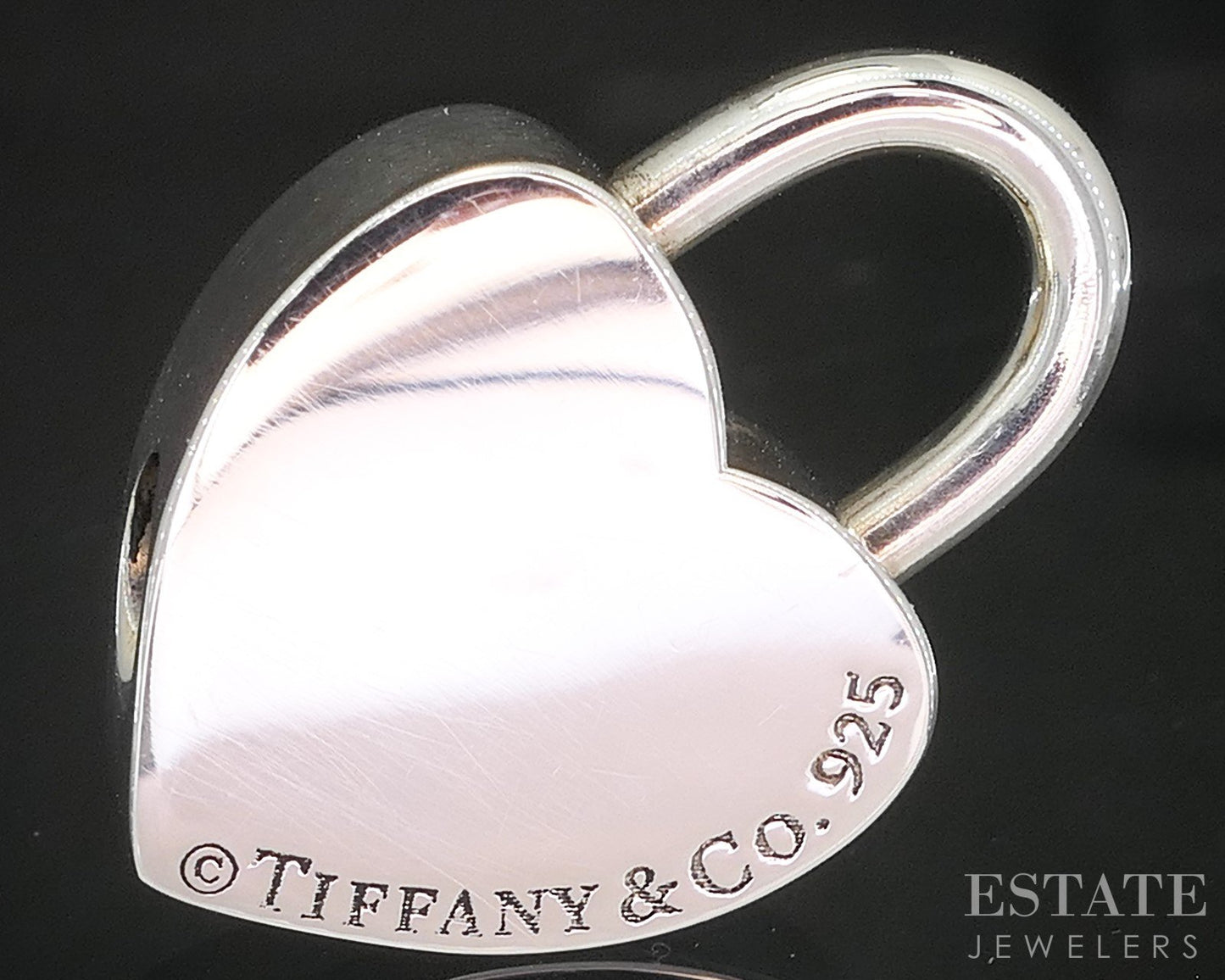Sterling Tiffany & Co. Return to Tiffany Heart Lock Charm Pendant 8.4g p14928