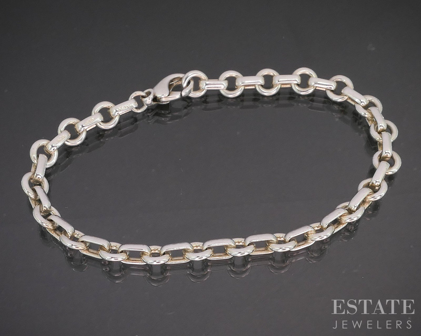 Sterling Tiffany & Co. Cable Link Chain Ladies Bracelet 11.3g 7.5"L p14966
