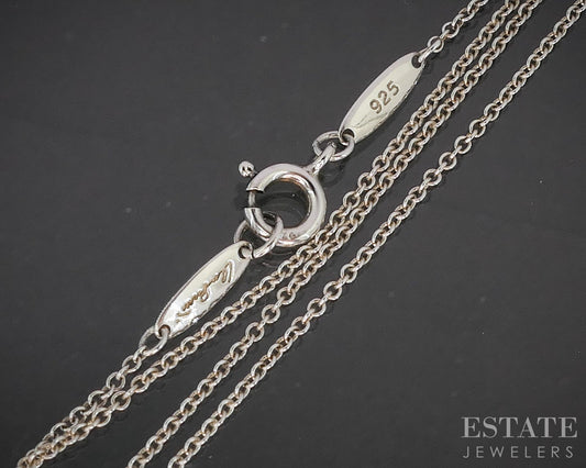 Sterling Tiffany & Co. Elsa Peretti Cable Chain Ladies Necklace 1.0g 16"L p14935
