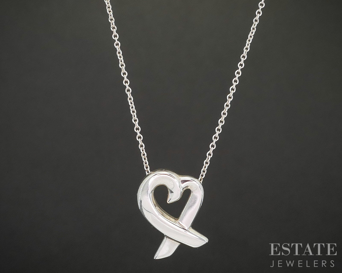 Sterling Paloma Picasso Tiffany & Co Loving Heart Necklace 2.7g 16"L p14934