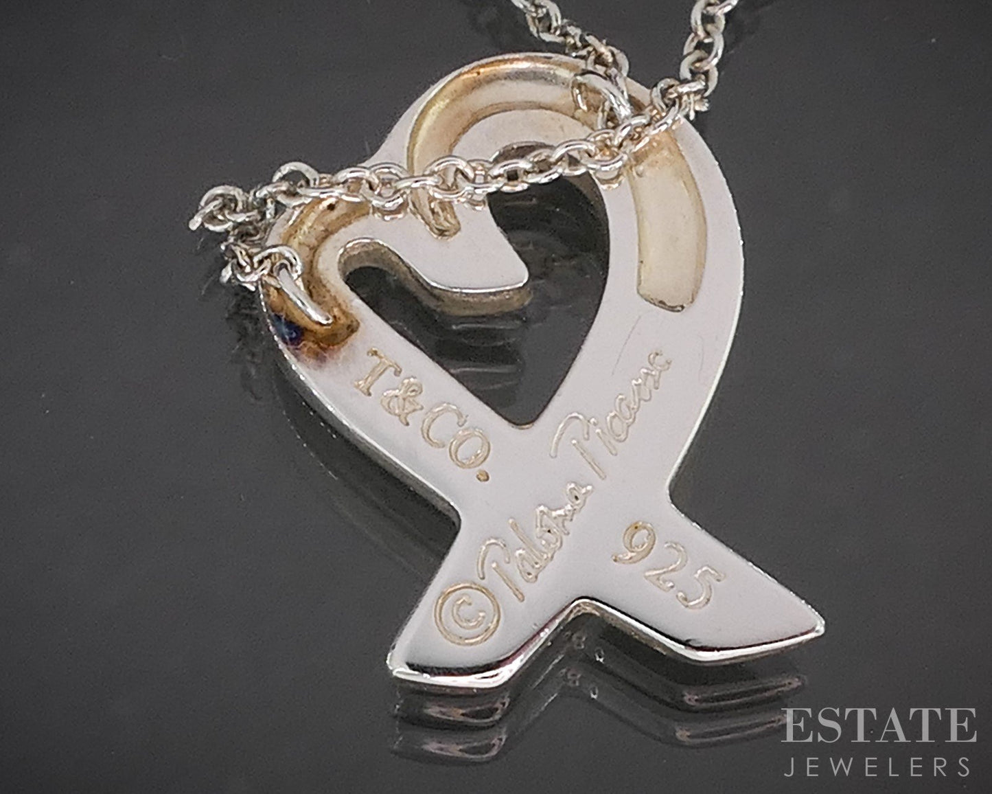Sterling Paloma Picasso Tiffany & Co Loving Heart Necklace 2.7g 16"L p14934