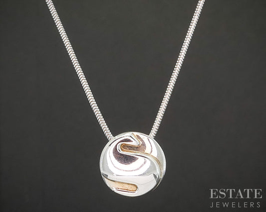 Sterling Silver Tiffany & Co. S Initial Snake Chain Necklace 12.3g 15.5"L p14953