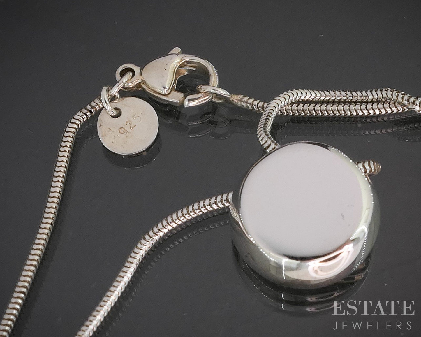 Sterling Silver Tiffany & Co. S Initial Snake Chain Necklace 12.3g 15.5"L p14953